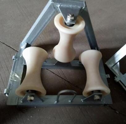 কেনা ইন্ডাস্ট্রিয়াল 90 ডিগ্রি কোণ ক্যাবল রোলার গাইড নাইলন হুইল এবং 10 কেএন নামমাত্র লোড সহ মসৃণ ক্যাবল টানার জন্য online manufacture