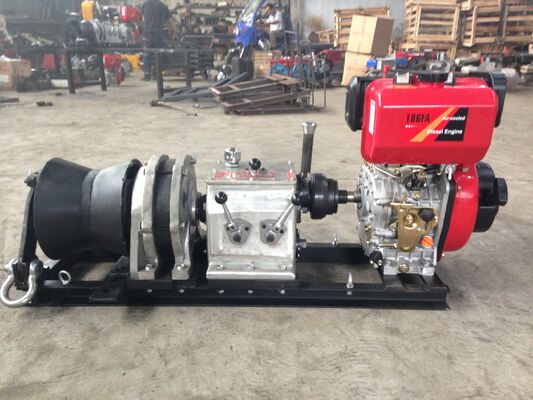 কেনা ট্রান্সমিশন লাইন ইনস্টলেশনের জন্য উচ্চ গতির অপারেশন সহ 5 টন ক্ষমতাযুক্ত ডিজেল চালিত ক্যাবল উইঞ্চ টানুন online manufacture