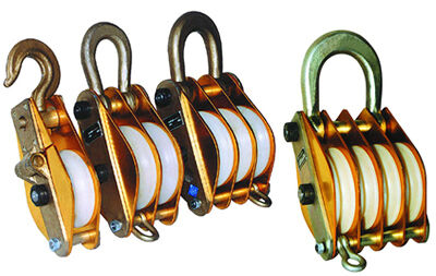 কেনা তিন চাকা 30KN ইস্পাত পলি ব্লক স্প্যানচ ব্লক রোপ টানার জন্য online manufacture