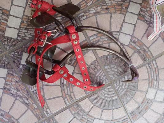 300 মিমি ইউটিলিটি খুঁটির জন্য ধারালো স্পাইক সহ ভারী-শুল্ক সমন্বয়যোগ্য কাঠের খুঁটি আরোহী